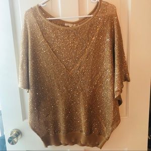 Gold sparkle dolman top